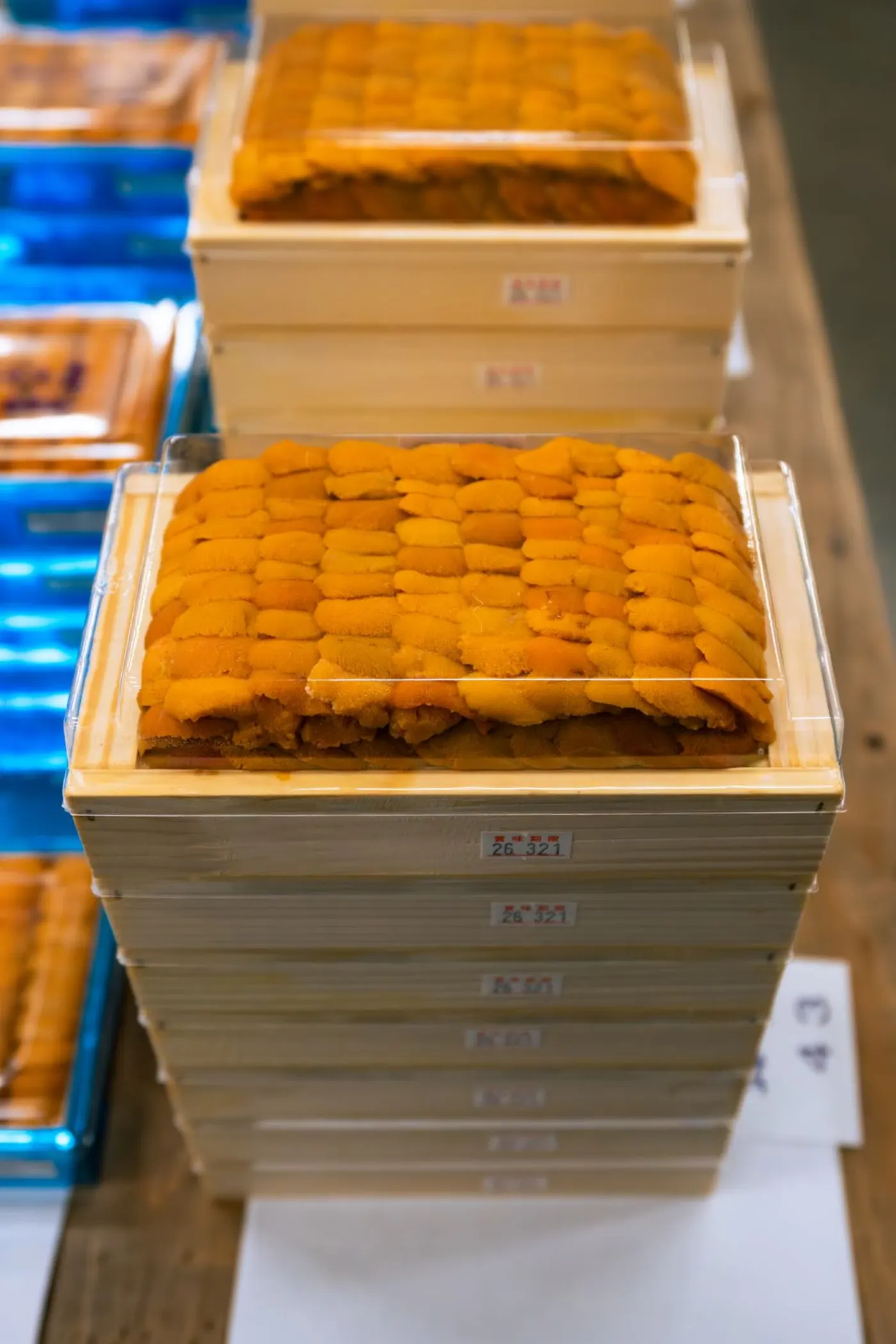 Wooden box of Hokkaido uni